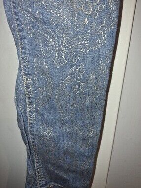 Hollister Jeans With Gold Metallic Paisley Print